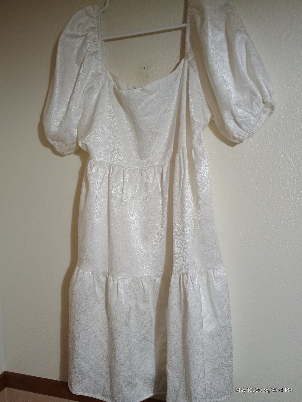 Sugarlips White Satin-Look Dress with Black Label